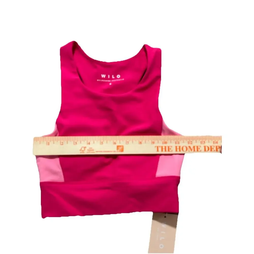 NEW Wilo The‎ Label Color Block Racer Back Sports Bra Pink/Red